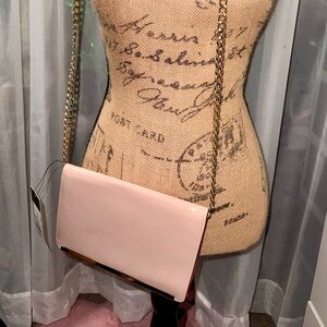 Mossimo Beige Wallet/ Clutch on Chain faux patent leather